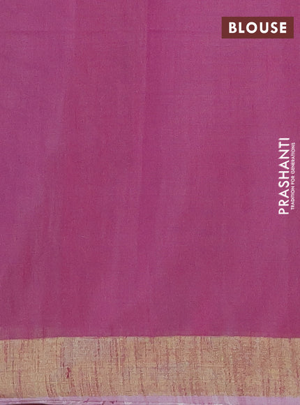 Jamdhani silk cotton saree mauve pink with thread woven floral buttas and zari woven border