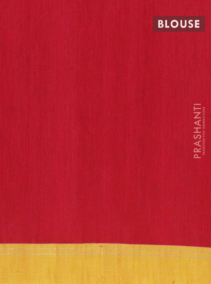 Jamdhani silk cotton saree red with thread woven floral buttas and zari woven border