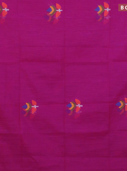 Jamdhani silk cotton saree pink with thread woven floral buttas and zari woven border