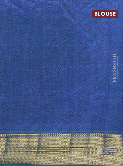 Semi tussar saree cs blue and dual shade of bluish green with allover patola prints and zari woven border