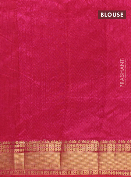 Semi tussar saree dual shade of purple and pink with allover ikat prints and zari woven border