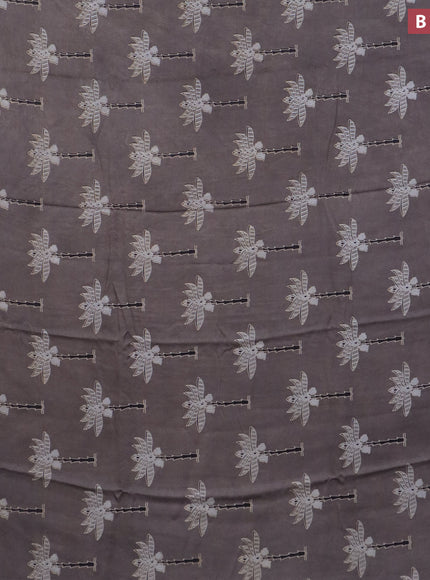 Modal silk saree grey with butta prints and printed border