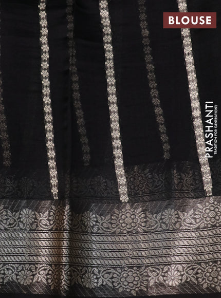 Banarasi organza silk saree black with allover thread & zari woven buttas and woven border