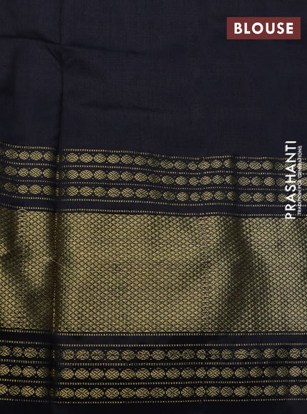 Pochampally silk saree cream and black with allover ikat weaves and long zari woven border