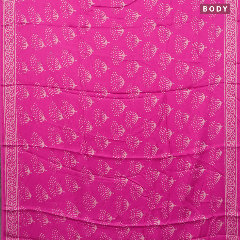 Modal silk saree pink with butta prints and printed border