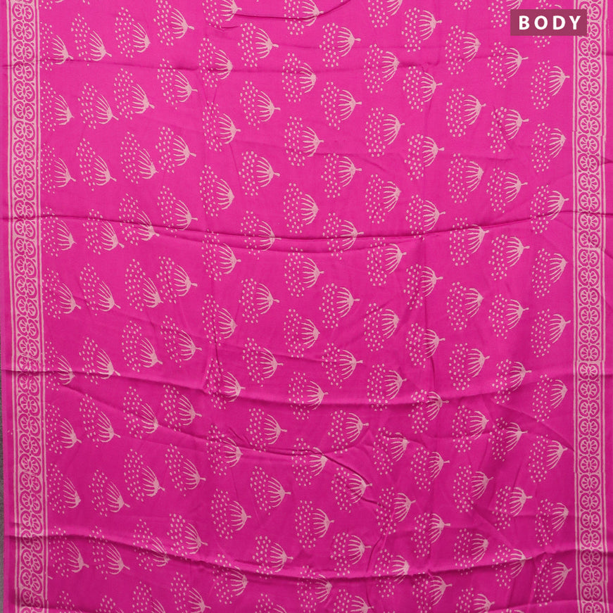 Modal silk saree pink with butta prints and printed border