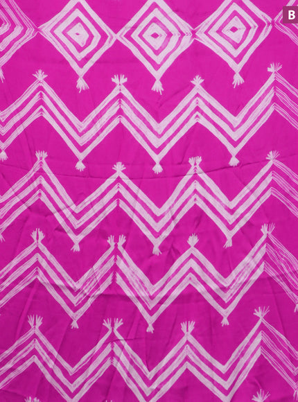 Modal silk saree pink with allover prints and printed border