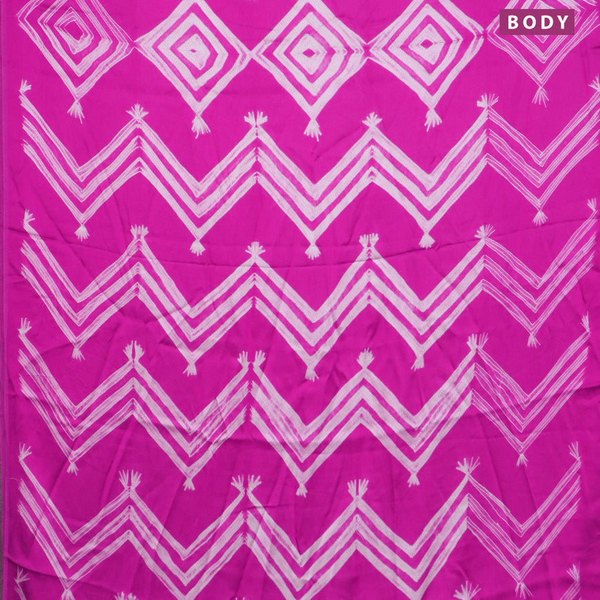 Modal silk saree pink with allover prints and printed border