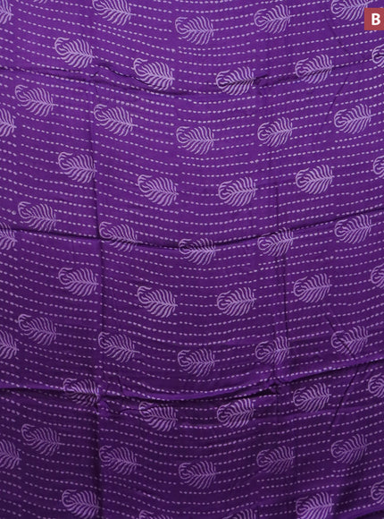 Modal silk saree violet with allover prints and printed border