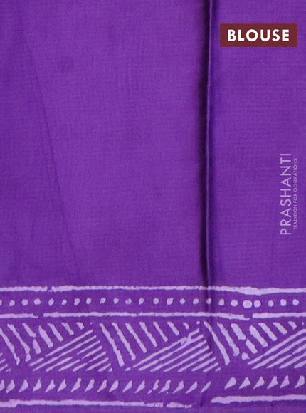 Modal silk saree violet with allover prints and printed border