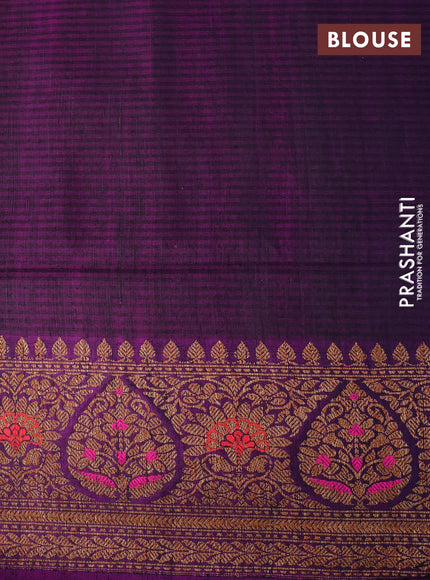 Banarasi dupion silk saree maroon and purple with thread & zari woven floral borcade weaves and woven border