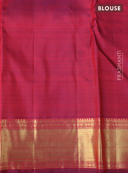 Pure kanchipuram silk saree dual shade of maroon with allover zari weaves & annam buttas and zari woven border