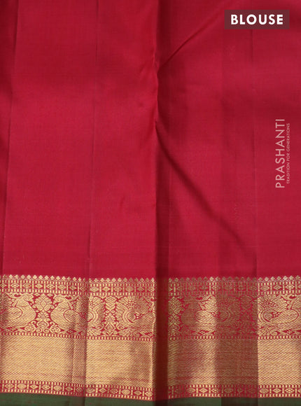 Pure kanchipuram silk saree cream and maroon with annam & rudhraksha zari woven buttas and annam zari woven border