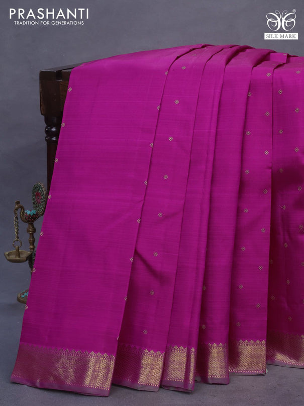 Pure kanchipuram silk saree pink and dual shade of green with zari woven buttas and zari woven border