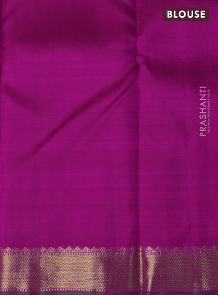 Pure kanchipuram silk saree pink and dual shade of green with zari woven buttas and zari woven border