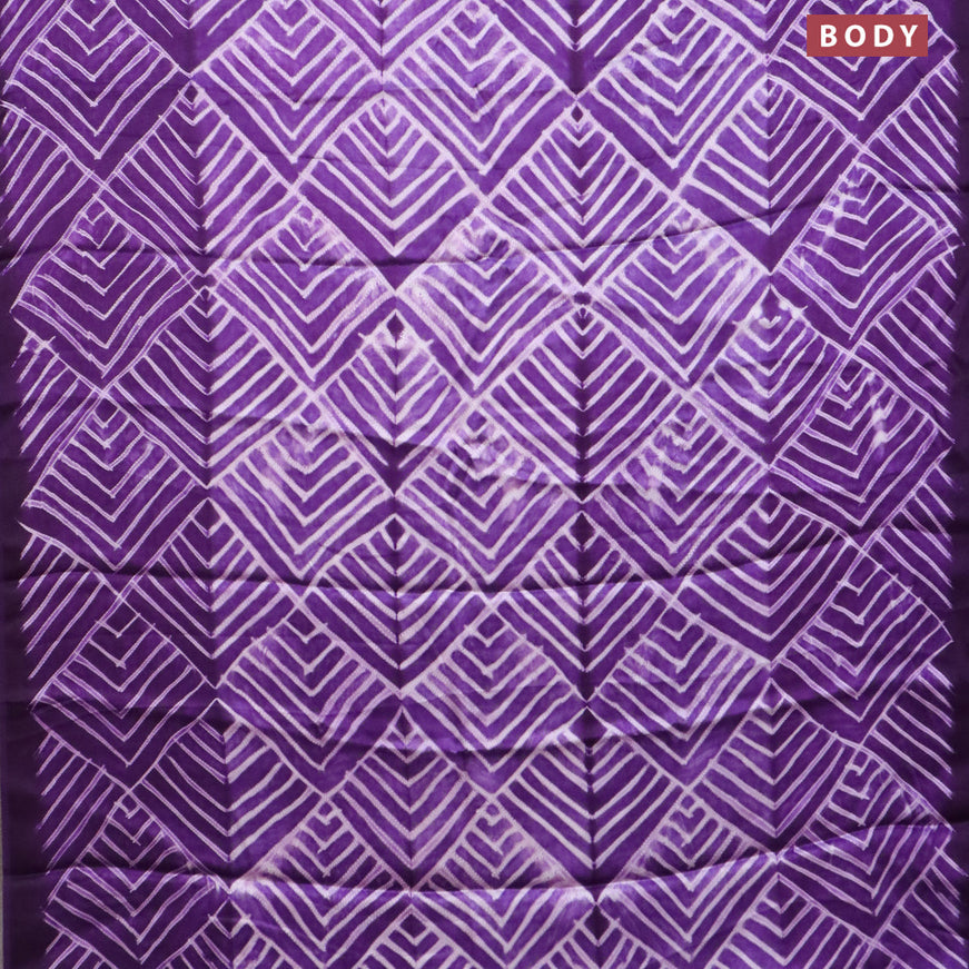 Modal silk saree violet with allover prints and printed border