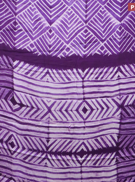 Modal silk saree violet with allover prints and printed border