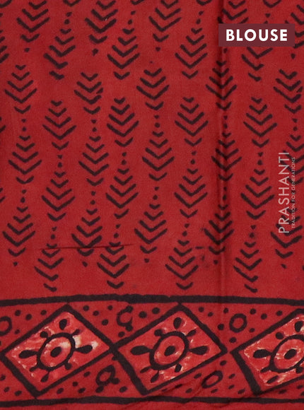 Modal silk saree black and maroon with butta prints and printed border