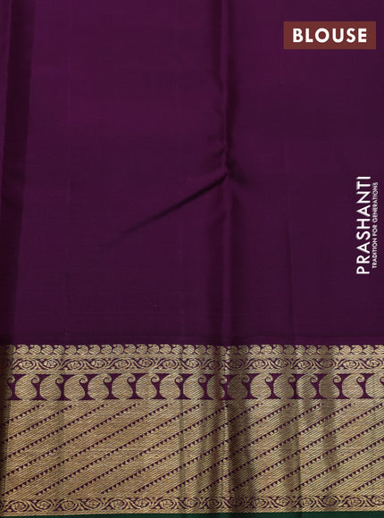 Pure kanchipuram silk saree pink and wine shade with zari woven buttas and paisley zari woven korvai border