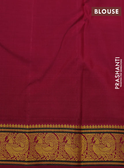 Pure kanchipuram silk saree yellow and maroon with thread woven buttas and annam thread woven korvai border