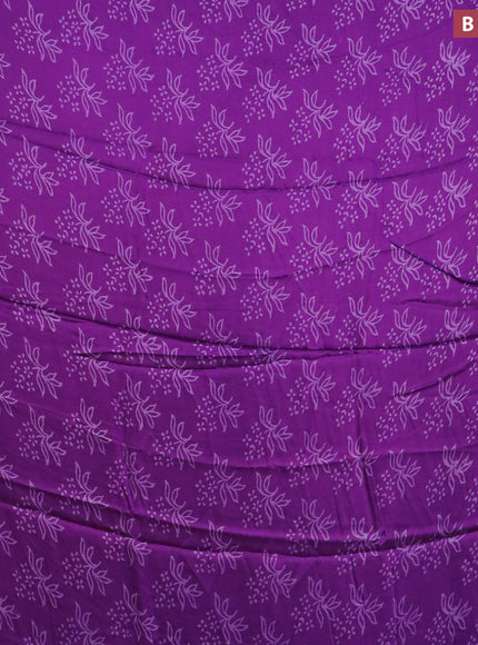 Modal silk saree purple with allover prints and printed border