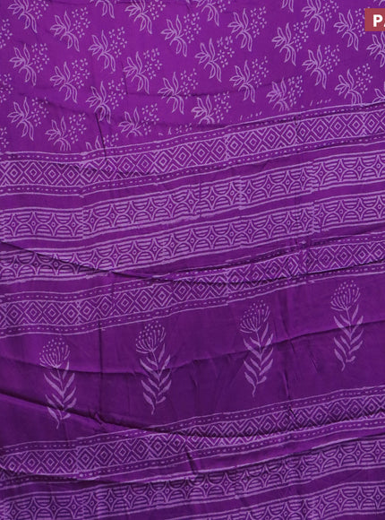 Modal silk saree purple with allover prints and printed border