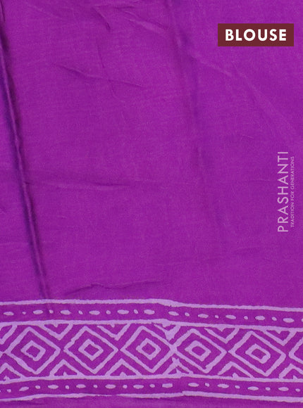 Modal silk saree purple with allover prints and printed border