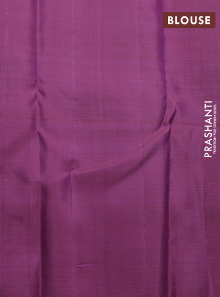 Pure kanchipuram silk saree mauve pink with allover silver zari woven brocade weaves and long silver zari woven butta border