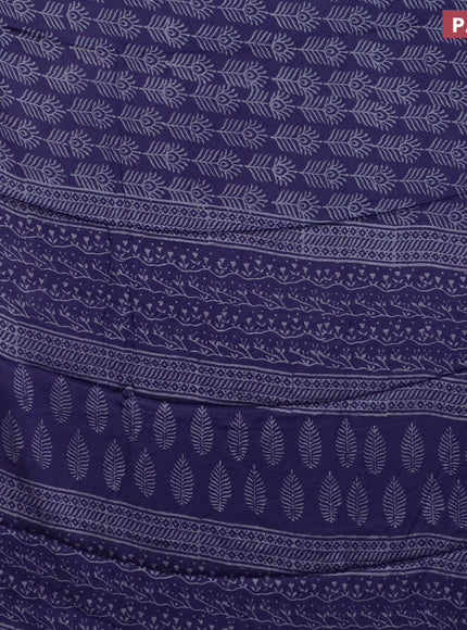 Modal silk saree blue with allover butta prints and printed border