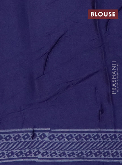 Modal silk saree blue with allover butta prints and printed border