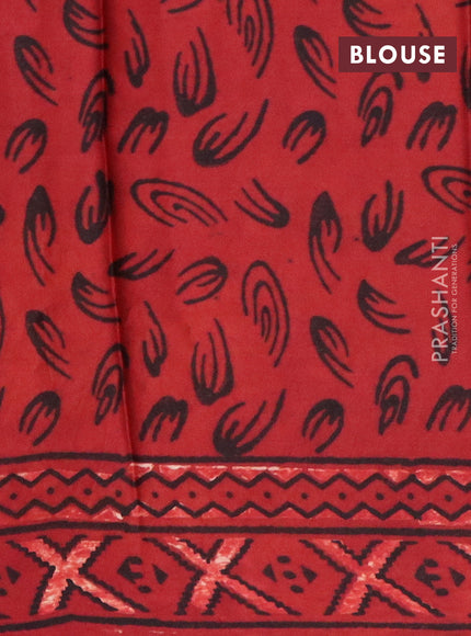 Modal silk saree black and maroon with allover prints and printed border