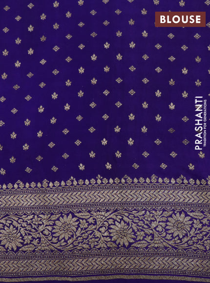 Banarasi crepe saree green and blue with allover thread & zari woven weaves and woven border