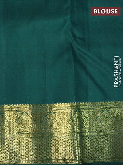 Pure kanchipuram silk saree pink and green with allover zari woven brocade weaves and rich zari woven border