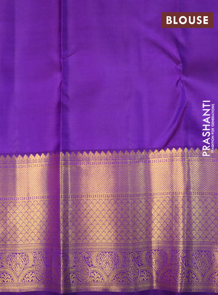 Pure kanchipuram silk saree candy pink and violet shade with allover zari woven brocade weaves and rich zari woven border