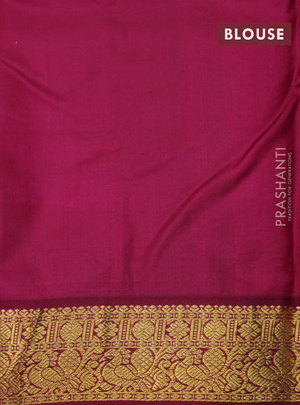 Pure kanchipuram silk saree teal blue and wine shade with zari woven buttas and zari woven korvai border