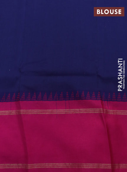 Pure kanchipuram silk saree peach pink with allover kalamkari digital prints and ganga jamuna border