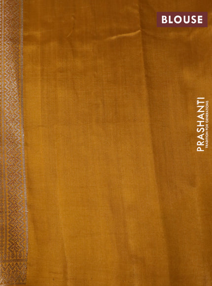 Chiniya silk saree red and mustard yellow with thread & zari woven buttas and banarasi style border