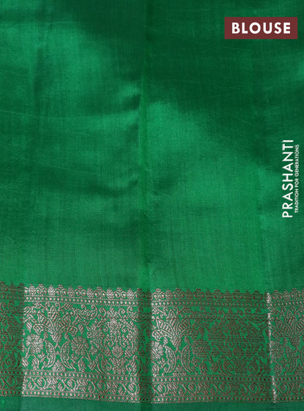 Chiniya silk saree red and green with thread & zari woven buttas and banarasi style border