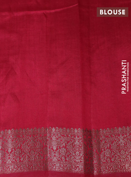 Chiniya silk saree green and maroon with thread & zari woven buttas and banarasi style border