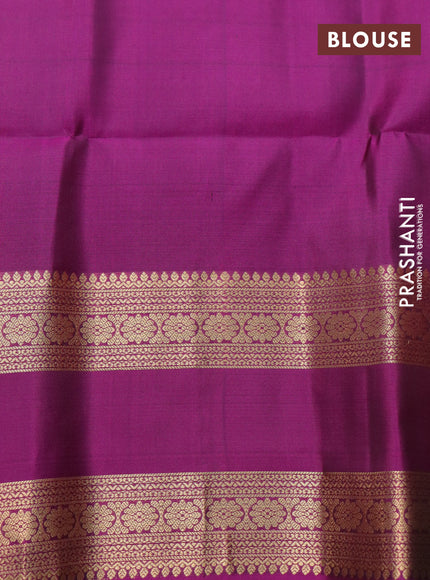 Pure soft silk saree dark magenta pink with zari woven floral buttas and rettapet zari woven border