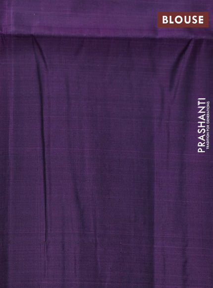 Pure soft silk saree pink and purple shade with plain body & jute finish and temple design border