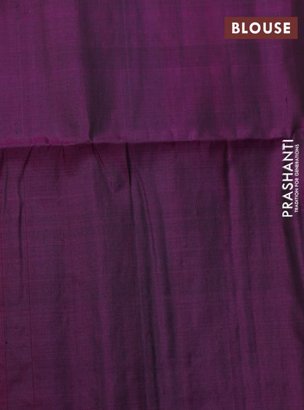 Pure soft silk saree dark pink and dark magenta pink with plain body & jute finish and temple design border