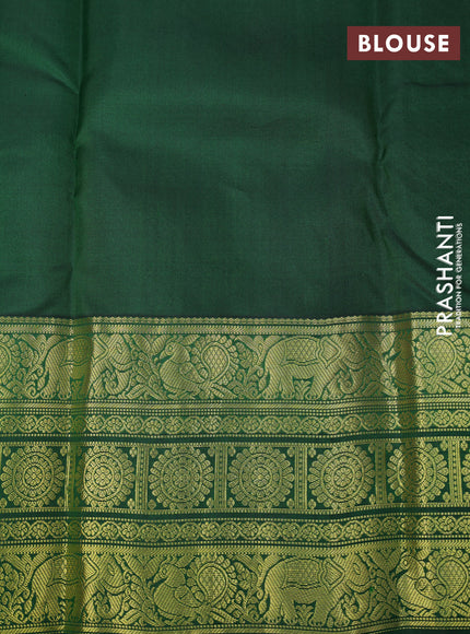 Pure kanchipuram silk saree pink and green with zari woven buttas and annam zari woven border