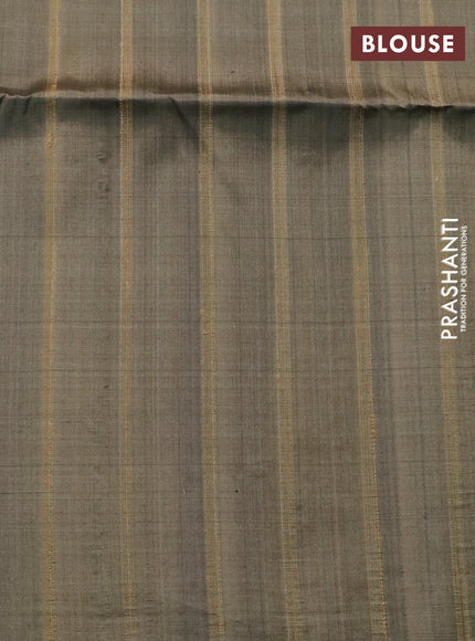 Pure soft silk saree dark blue and elaichi green with plain body & jute finish and temple design border