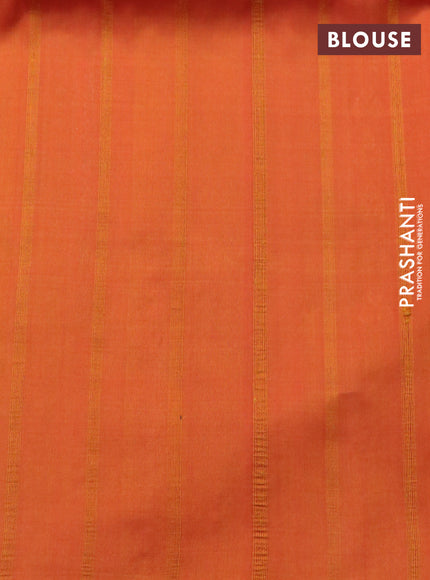 Pure soft silk saree red and dual shade of mustard with allover zari weaves & jute finish and temple design border