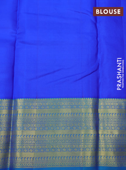 Pure kanchipuram silk saree royal blue and cs blue with zari woven buttas and zari woven border