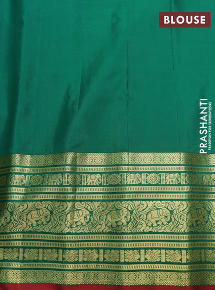 Pure gadwal silk saree light blue and green with allover zari weaves and long zari woven border