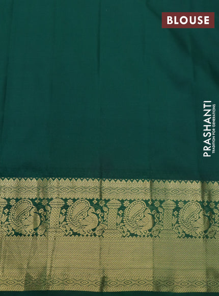 Pure gadwal silk saree dual shade of pinkish orange and green with zari woven buttas and zari woven border