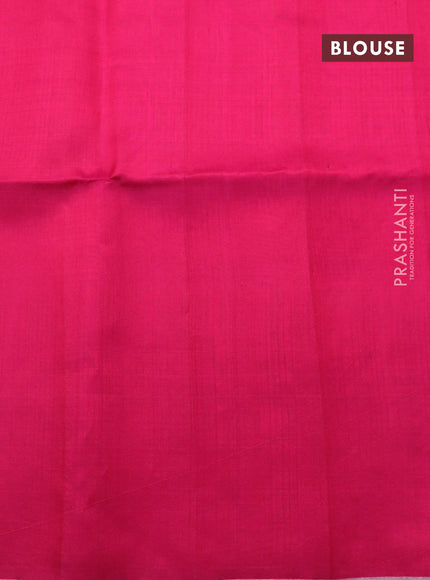 Pure raw silk saree sandal and pink with allover floral zari woven buttas and silver zari woven border