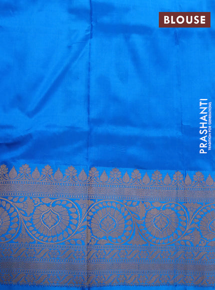 Banarasi katan silk saree lavender shade and cs blue with zari woven floral buttas and zari woven border